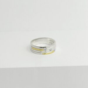 Anillo Plata Ley 925 y Laminado oro - talla 8