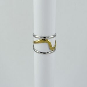 ANILLO EN ACERO BICOLOR AJUSTABLE MINIMALISTA
