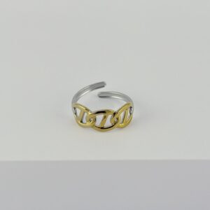 ANILLO EN ACERO BICOLOR AJUSTABLE MINIMALISTA